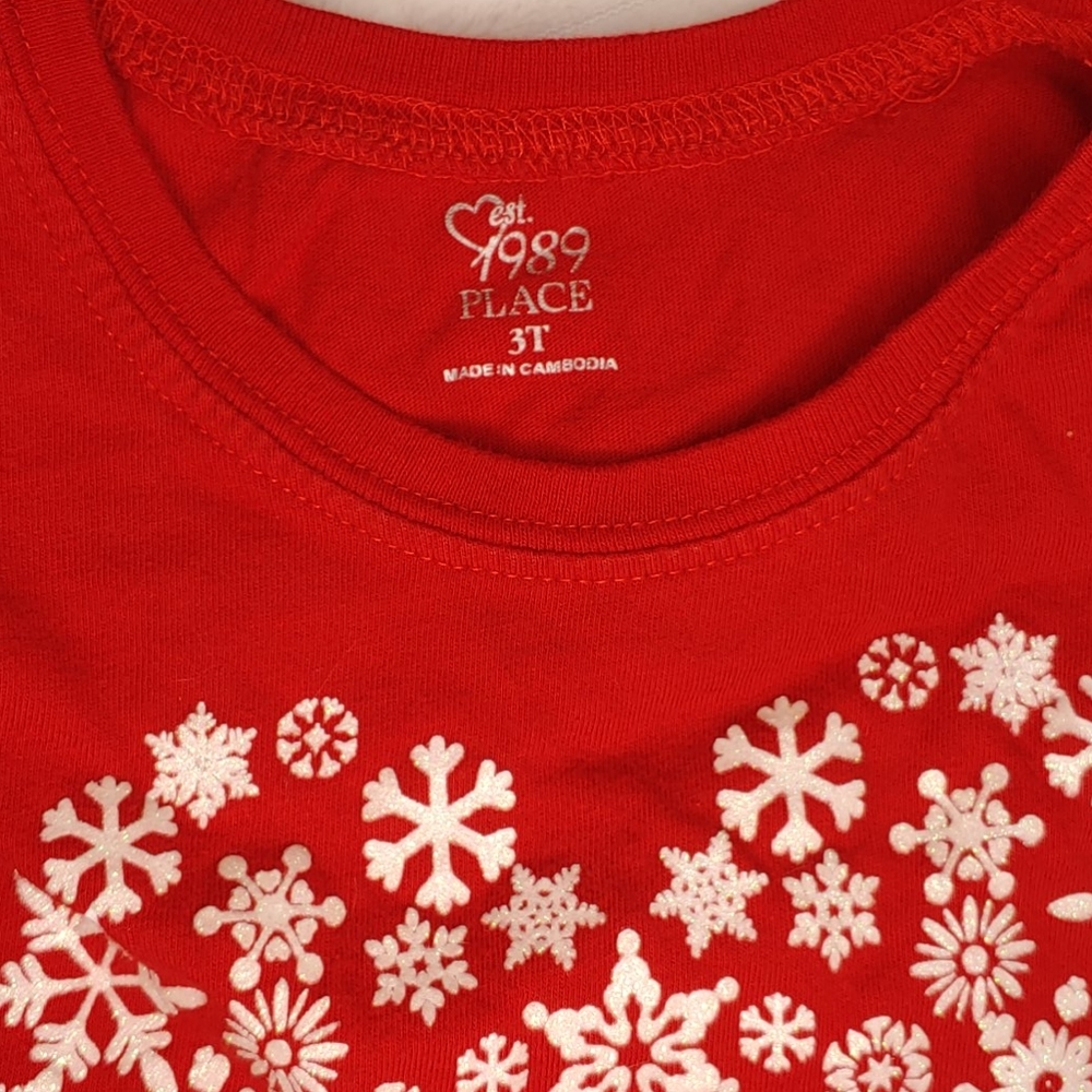 ๐Children's Place Snowflake โค long sleeve sz 3T - Picture 2 of 3
